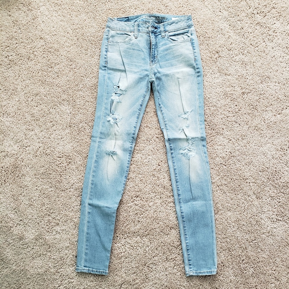 American Eagle Hi-Rise Destroyed Jeggings
